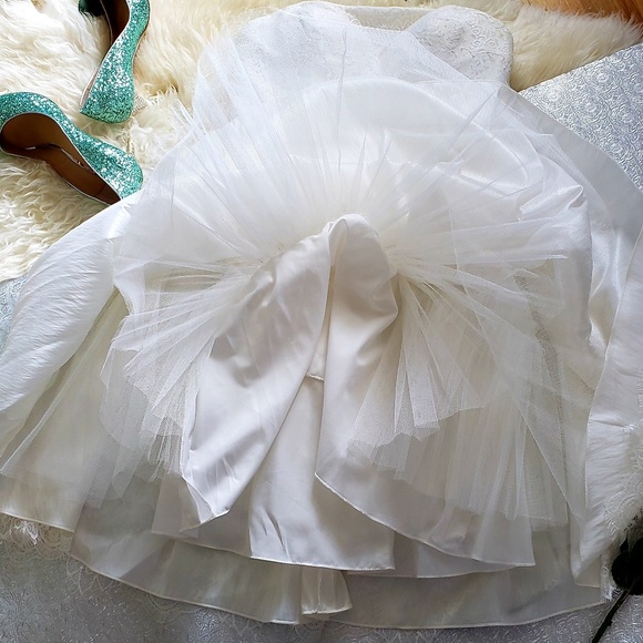 Wedding Gown by Mon Cheri, Ivory, midi, strapless - Picture 7 of 17